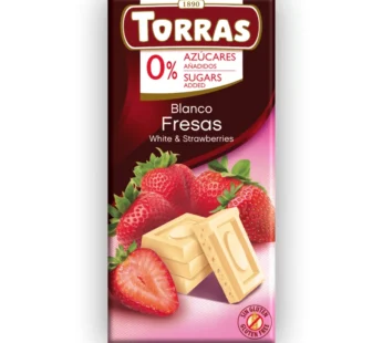 ČOKOLADA BELA JAGODA 75G TORRAS